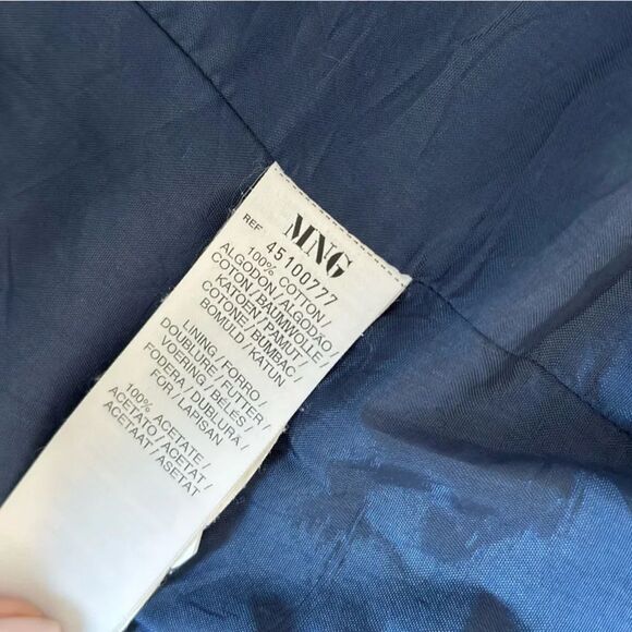 Mango Navy Women's Tailored Blazer with Notched Lapels Size 2 - Picture 7 of 8